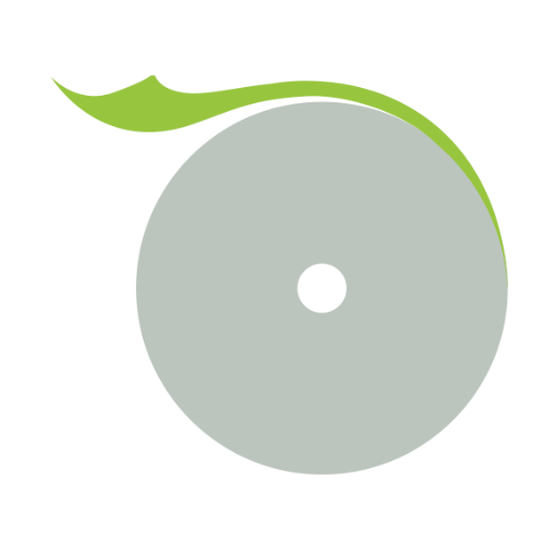 logo von wolf heilmann produkte für die papiererzeugung mit name, grauer kreis und grüner fahne